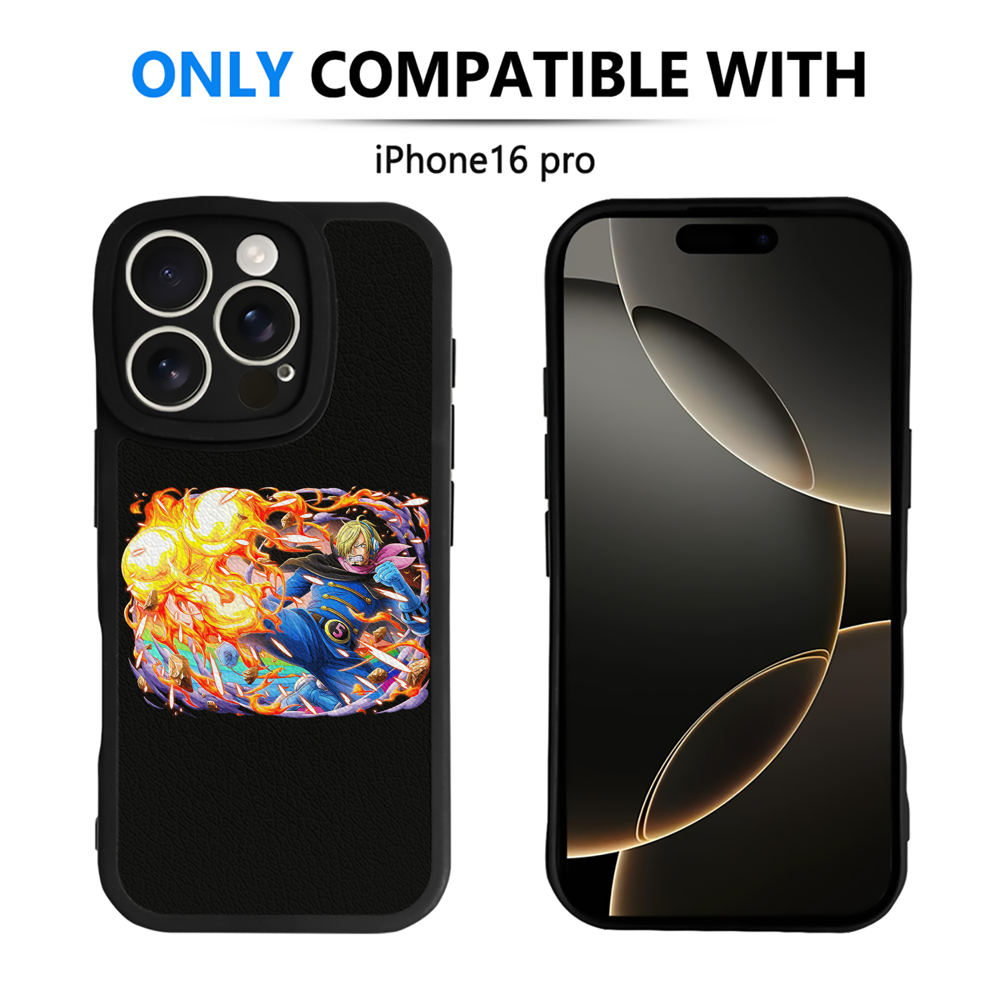 （画像用） ワンピース サンジ ONE PIECE Sanji 【iPhone 16シリーズ対応】シリコンスマホケース（レザー調） 材質：シリコン